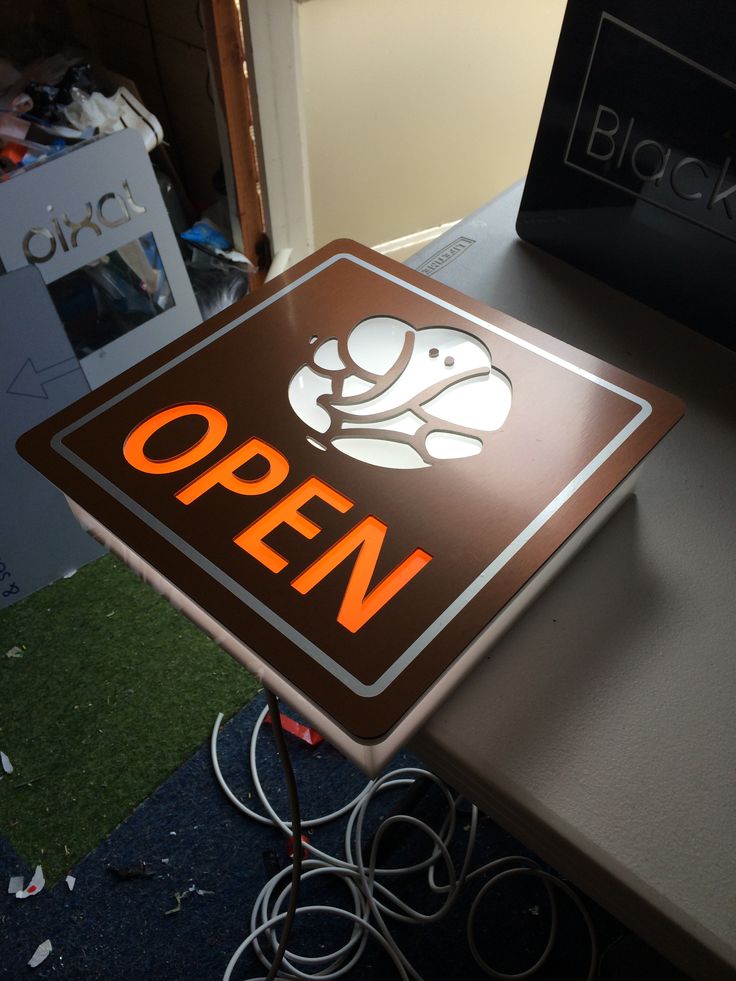 ACP acrylic open storefront sign