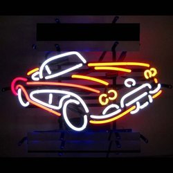 Neon sports car artwork
