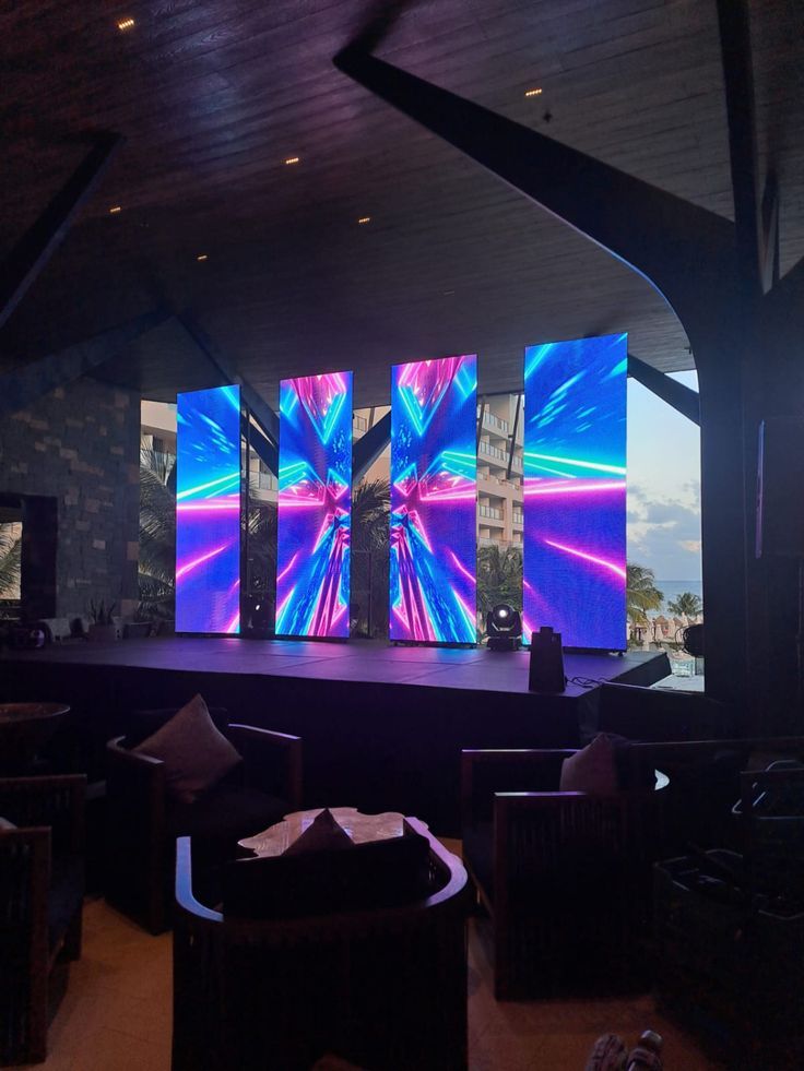 Tall LED display installation